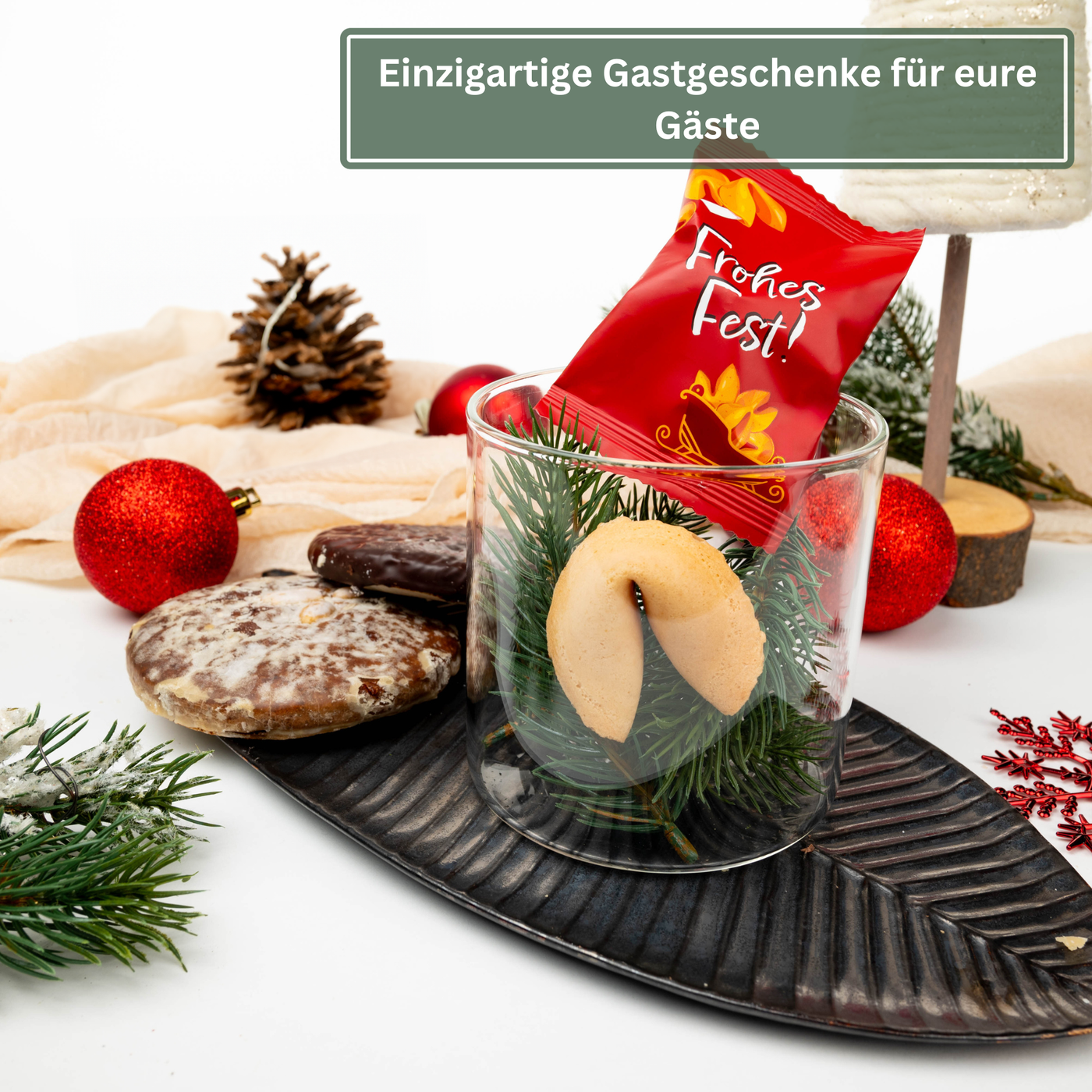 Weihnachts Glückskekse im 25er Pack - Lebkuchen Geschmack