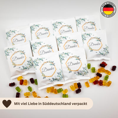 Fruchtgummi Päckchen - Danke - Weiß