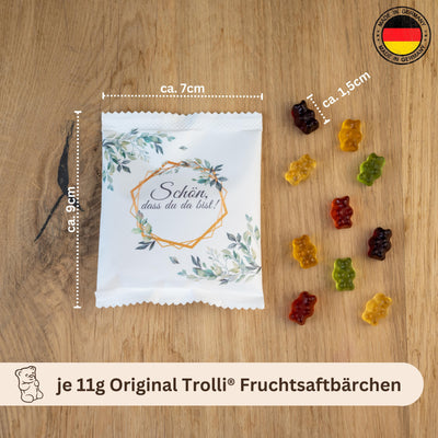 Fruchtgummi Päckchen - Schön, dass du da bist - Weiß